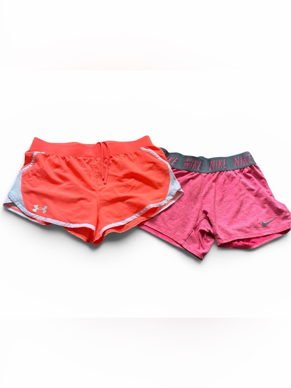 Girls Athletic Shorts Bundle 2 Pc Nike Dri-FIT Under Armour Size Large (14-16)